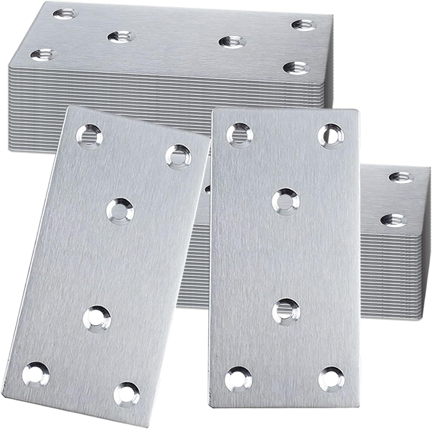 50PCS Silver Flat Mending Plates for Furniture and Wood Projects
