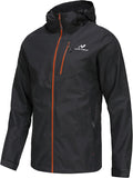 Men's Lightweight Hooded Waterproof Rain Jacket - Breathable Shell