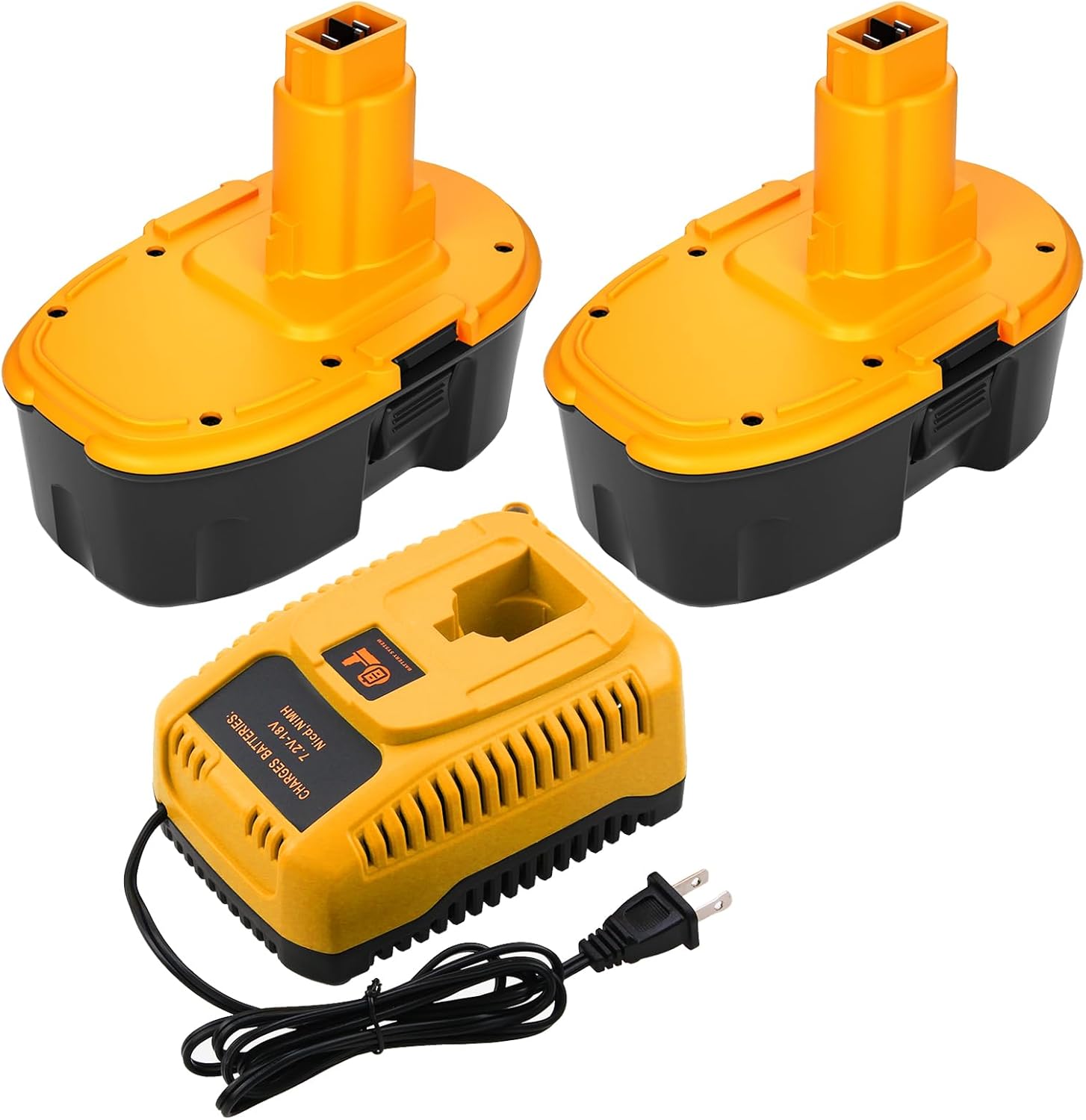 2-Pack 4500mAh Ni-Mh Replacement for Dewalt 18V Battery
