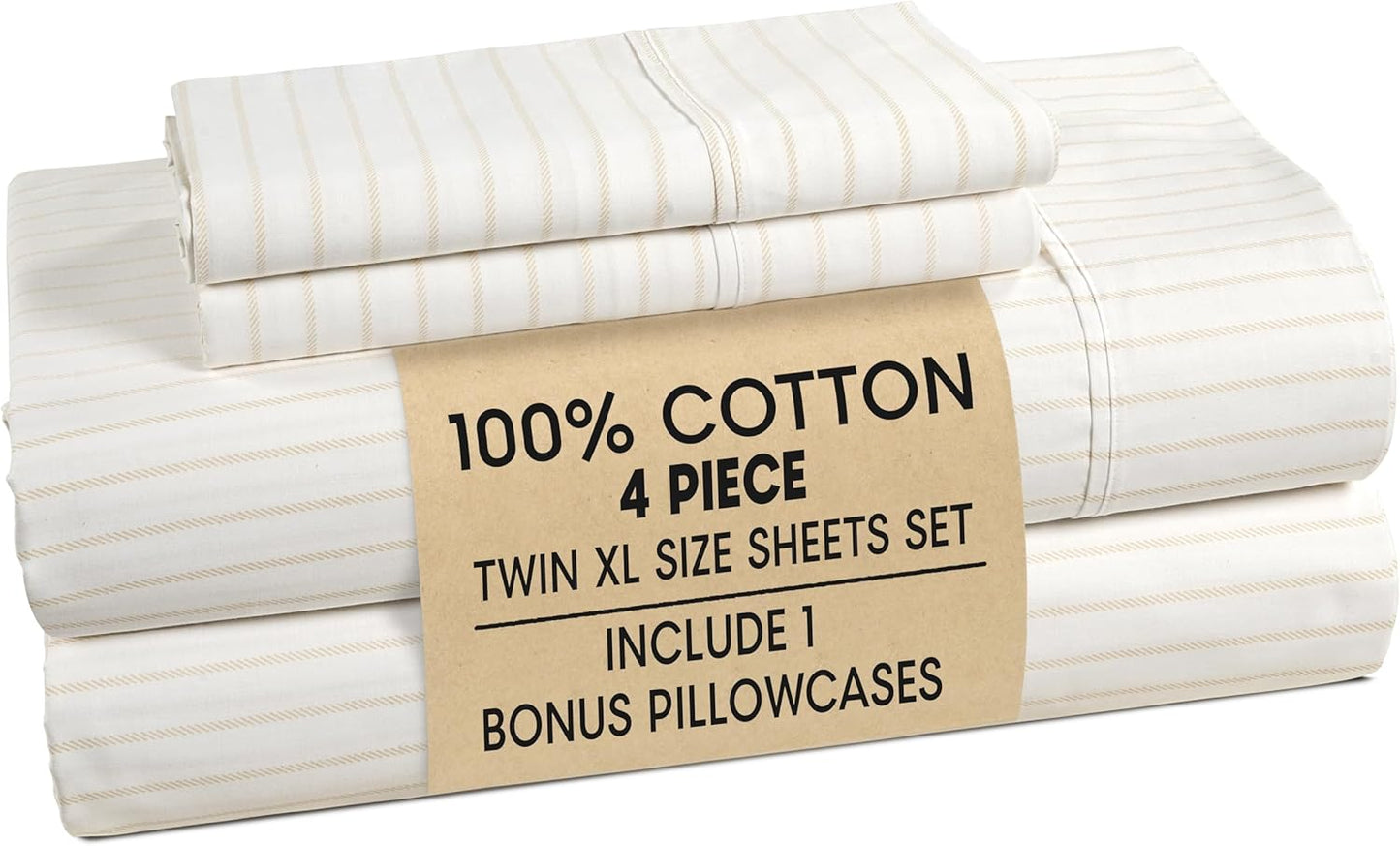 Casa Platino Twin XL Cotton Sheet Set with Deep Pockets