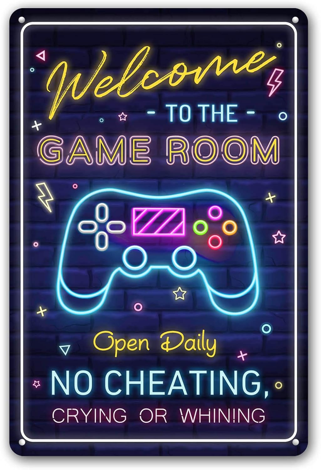 Game On! Fun Game Room Sign 12x8 for Boys