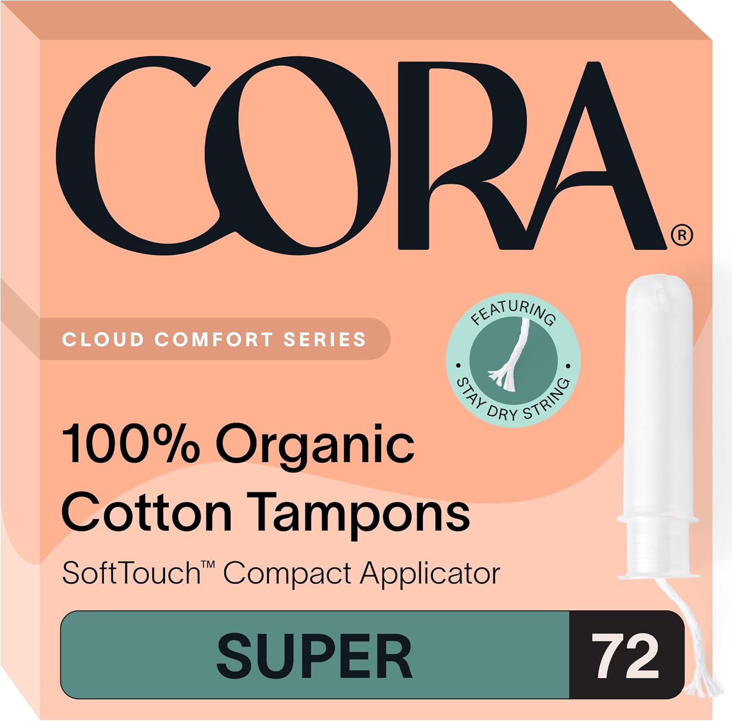 Cora Organic Applicator Tampons for Super Absorbency Comfort