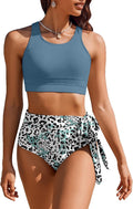 AI'MAGE Womens High Waisted Bikini Set Tummy Control Modest Racerback