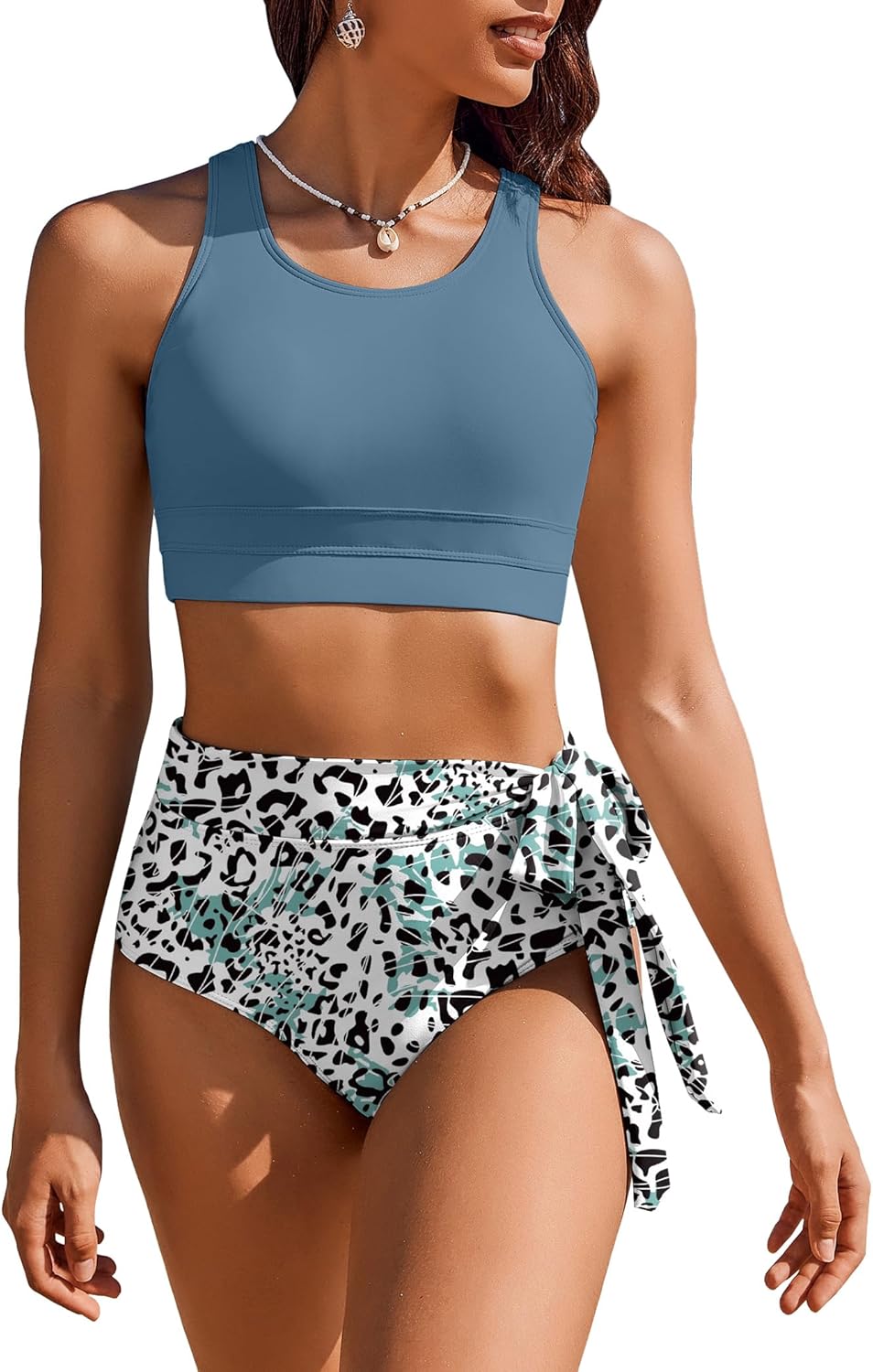 AI'MAGE Womens High Waisted Bikini Set for Tummy Control