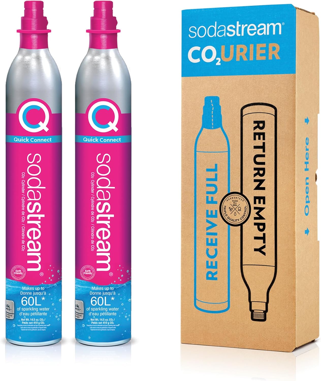 SodaStream CO2 Gas Refill Pack - 2 Cylinders for Sparkling Water