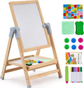 Kids Art Easel 2-in-1 Double-Sided Magnetic Chalk & Whiteboard