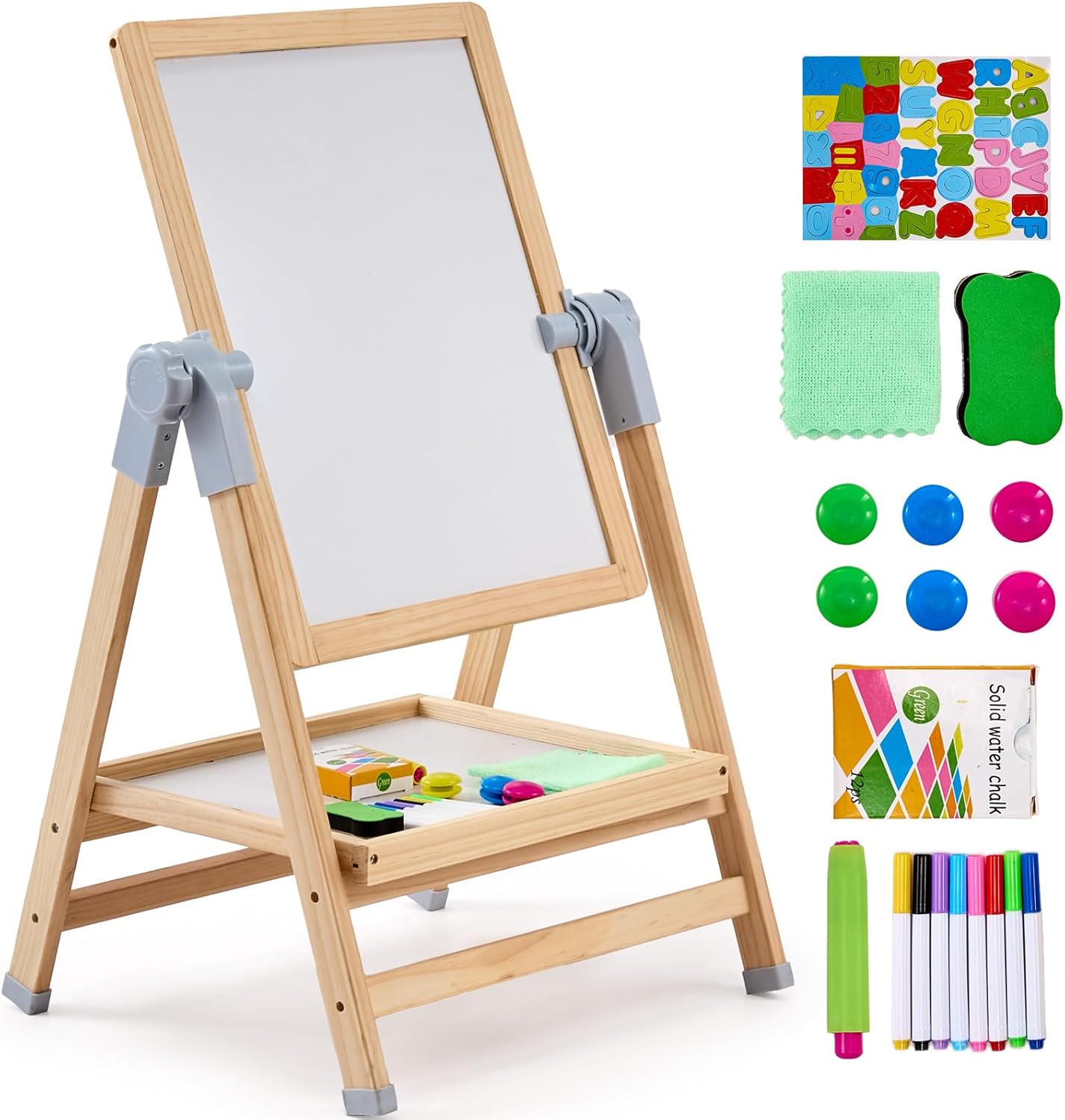 VEVOR Art Easel for Kids - 2-in-1 Adjustable Drawing Board