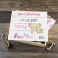 Personalized Baby Keepsake Box Large Pink Elephants - Memory Box