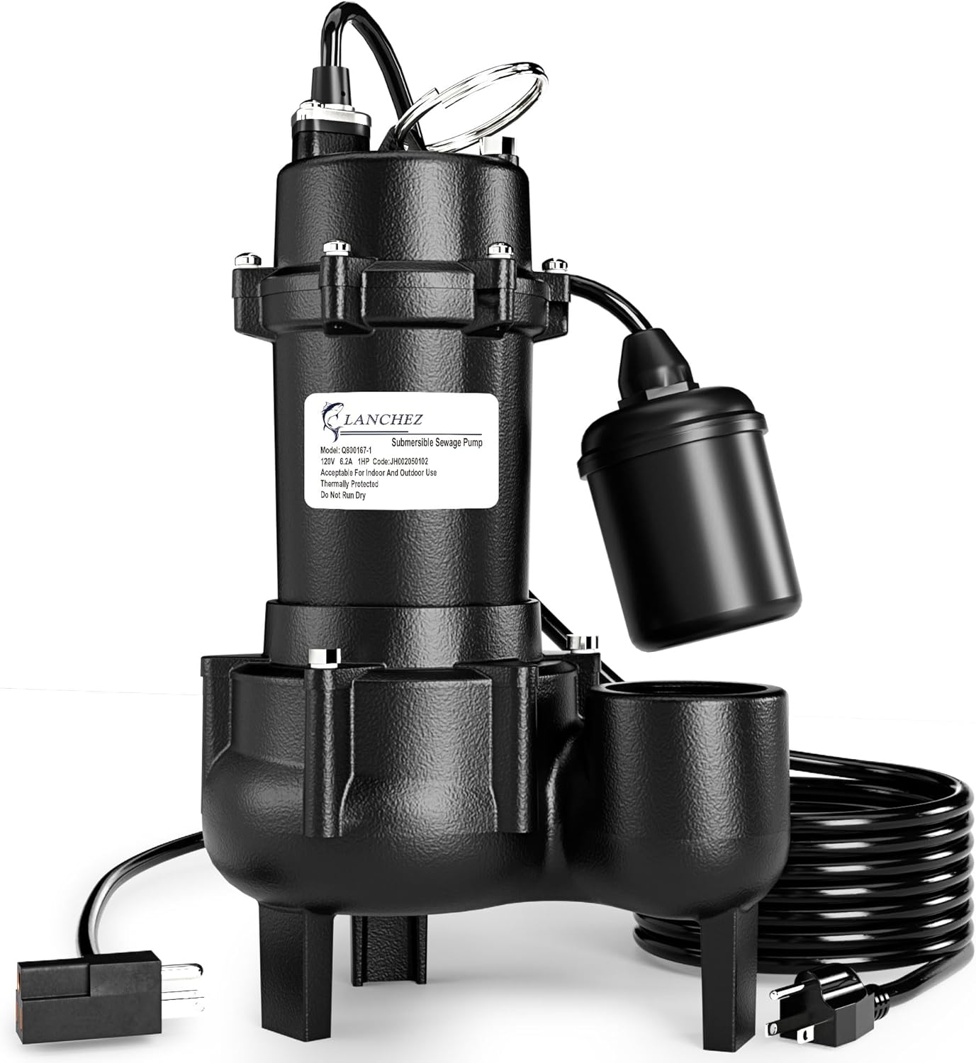 Powerful 1HP Submersible Sewage Pump for Residential Use