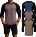 Men's 3/4 Sleeve Baseball T Shirts Cotton Crew Neck - Comfortable you