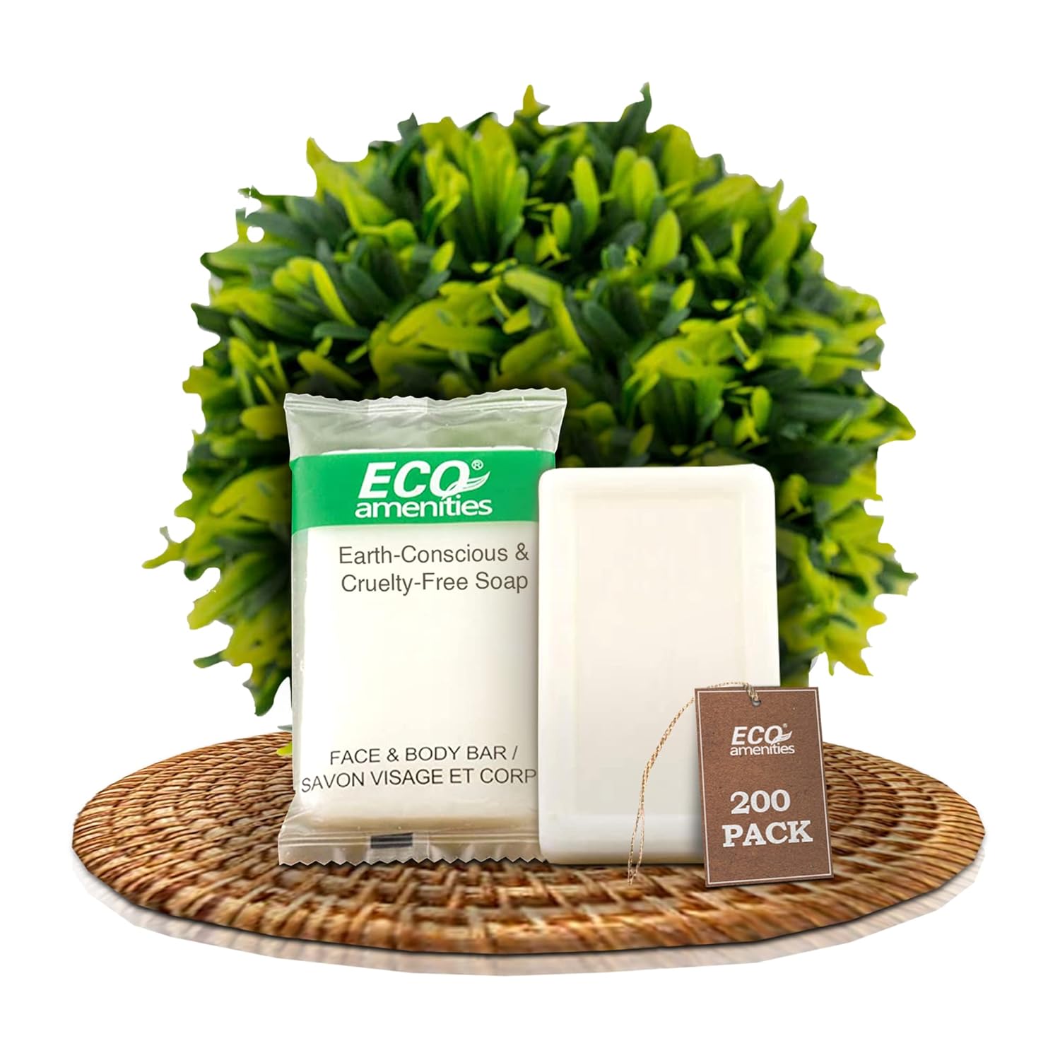 ECO Amenities Travel Soap Bar - Green Tea Scent for Hotels