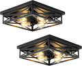 Flush Mount Ceiling Light Fixture 2 Pack - Farmhouse 4-Light Rustic