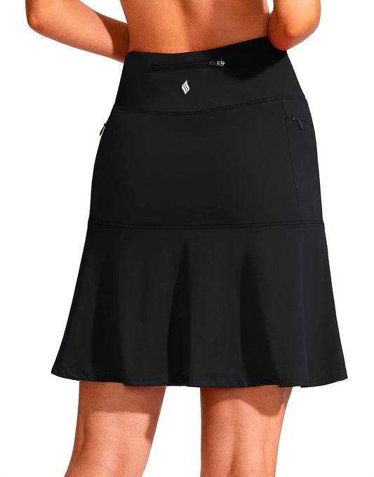 SANTINY 19in Golf Skorts for Women with Zipper Pockets