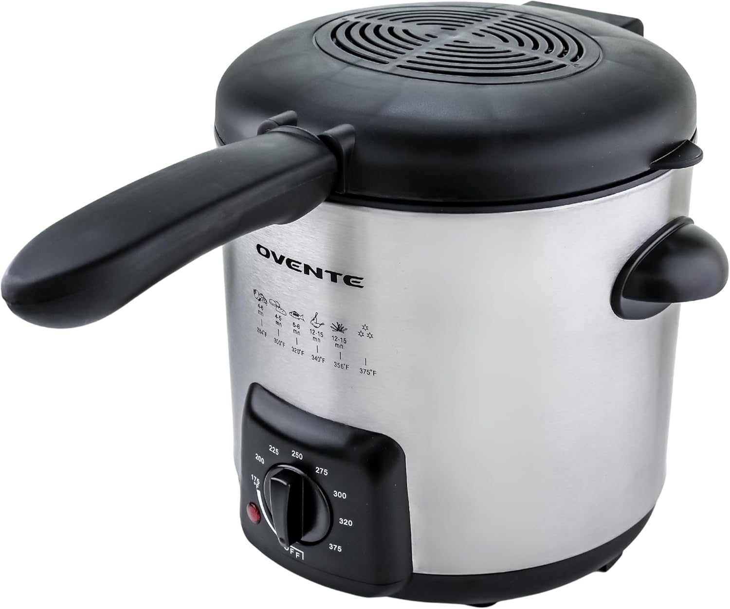 OVENTE Electric Deep Fryer with Locking Lid and Adjustable Temp