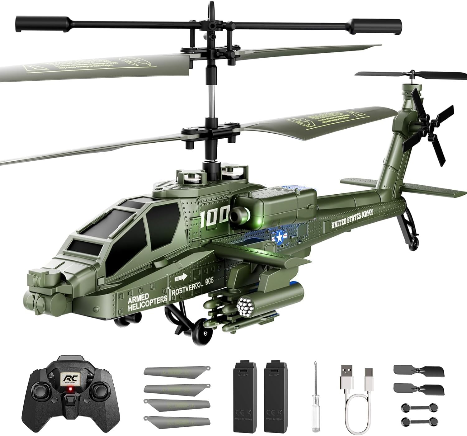 XIKOTEC RC Helicopter for Kids with Altitude Hold & LED Light