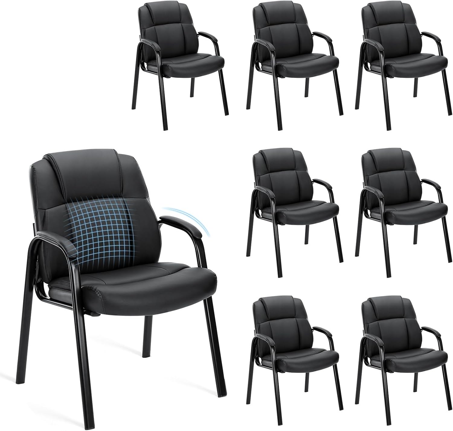 Comfortable Waiting Room Chairs Set of 8 for Office and Home