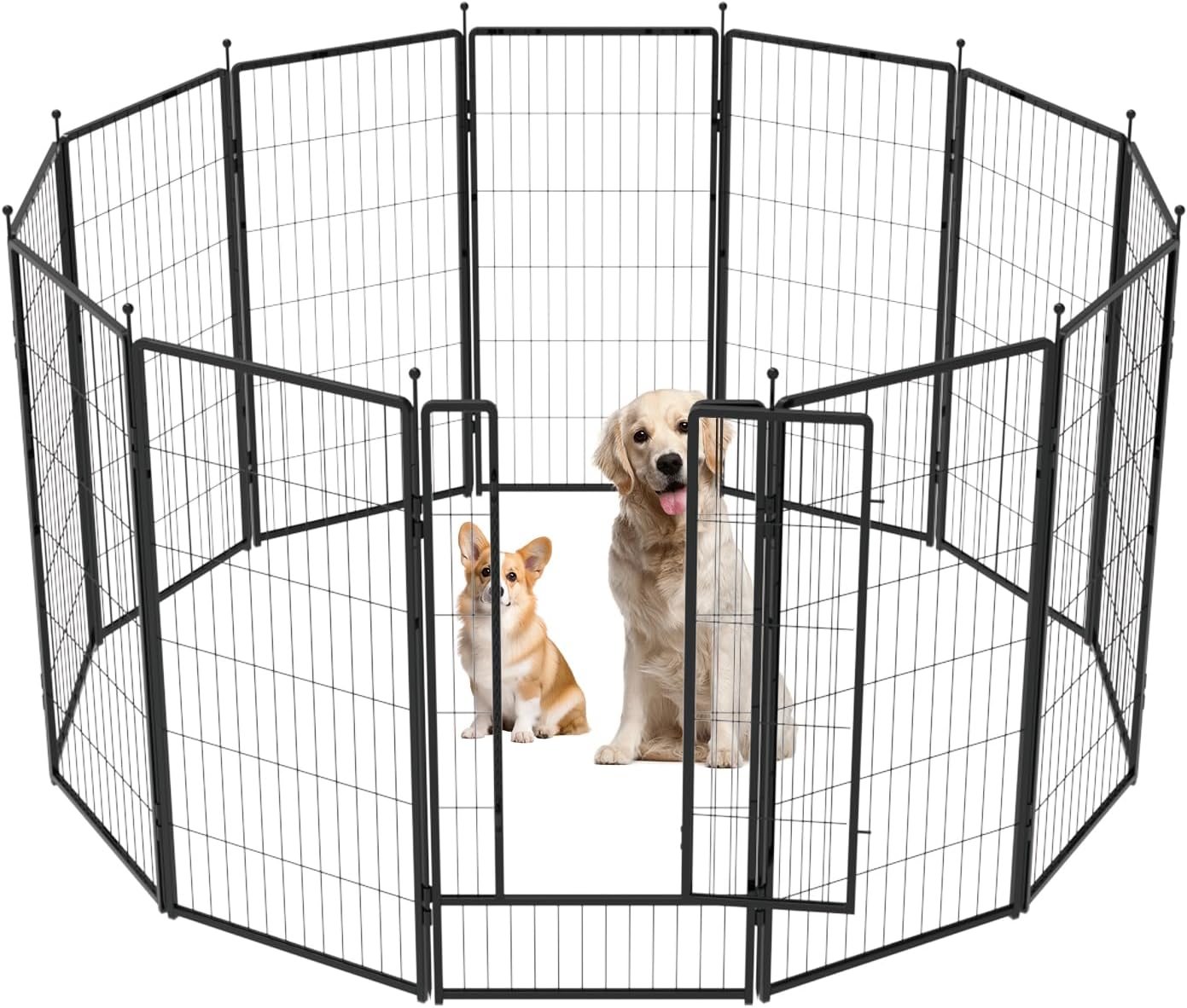 Dog Playpen 36 inch Heavy-Duty Metal Pet Fence for Safety