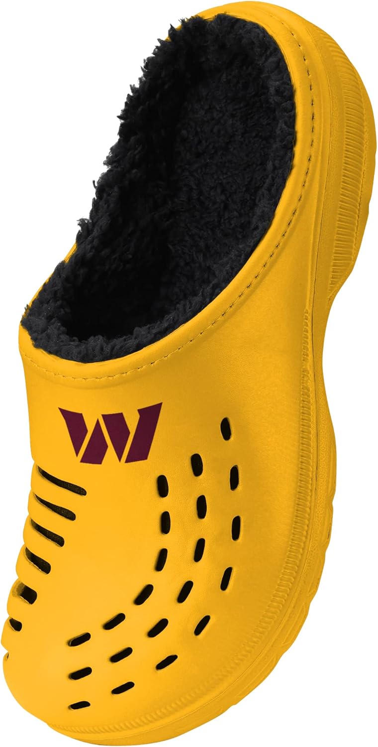 FOCO Men's NFL Sherpa Lined Big Logo Clog for Ultimate Comfort