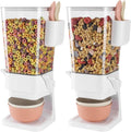 Cereal Dispenser Countertop 2 Pack with Bowls and Spoons - Breakfast