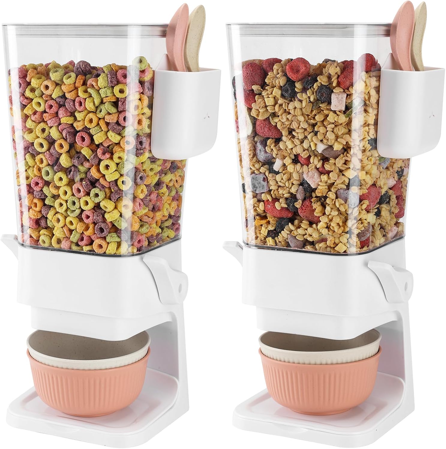 Cereal Dispenser Countertop 2 Pack for Kitchen Organization