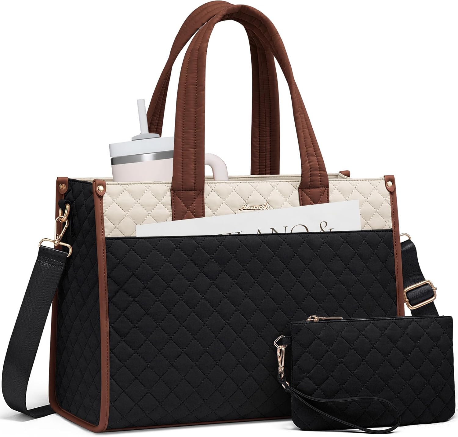 LOVEVOOK Laptop Bag for Women - Stylish 15.6 Inch Tote