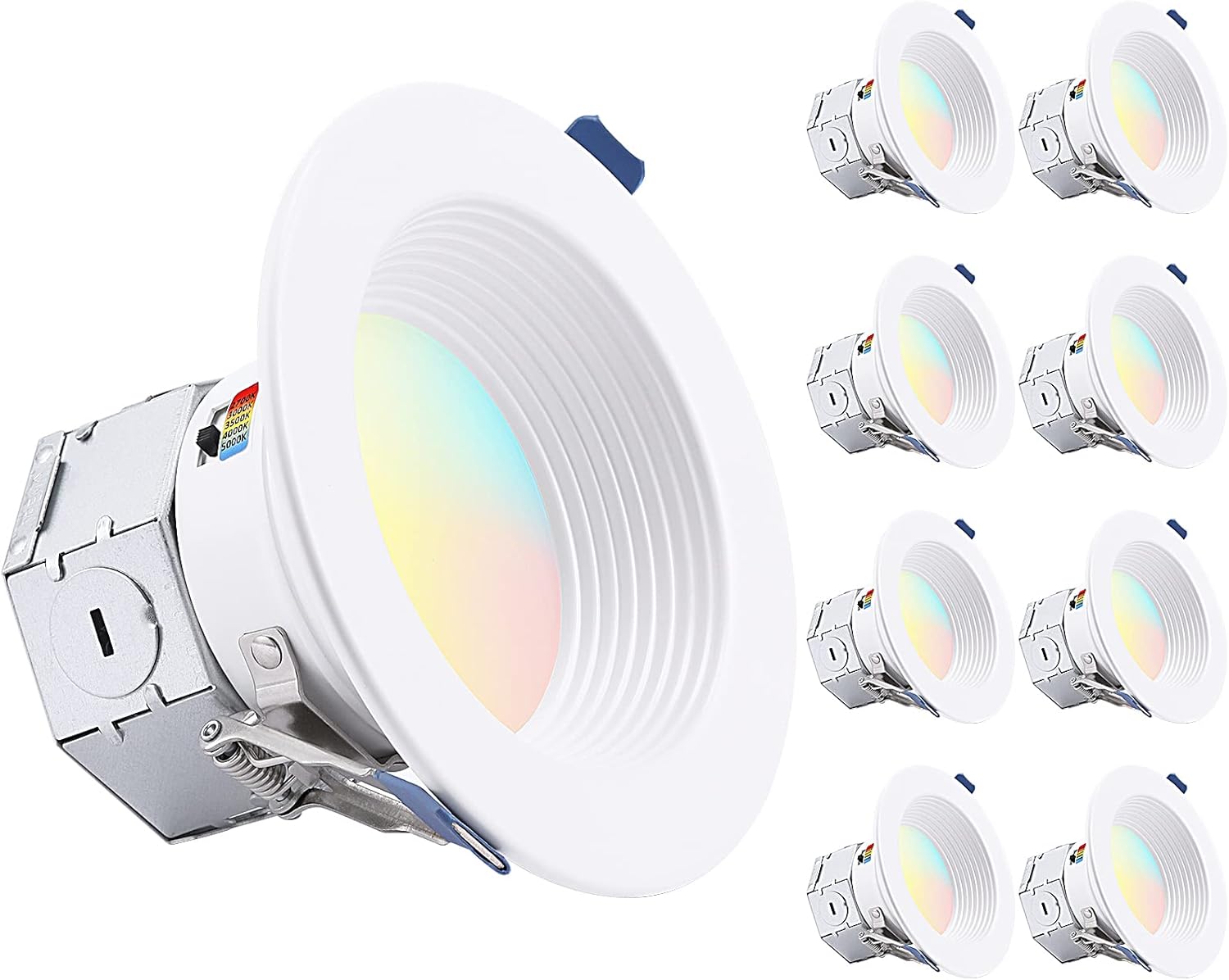 TORCHSTAR 8-Pack 4 Inch LED Recessed Lighting with J-Box