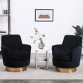 Swivel Barrel Chair Set of 2 - Modern Velvet Round Swivel Accent