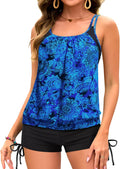 Tankini Swimsuits Two Piece Tummy Control Tank Top with Boy Shorts has
