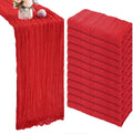 12 Pack 10ft Red Cheesecloth Table Runner 35x120 in - Versatile Rustic