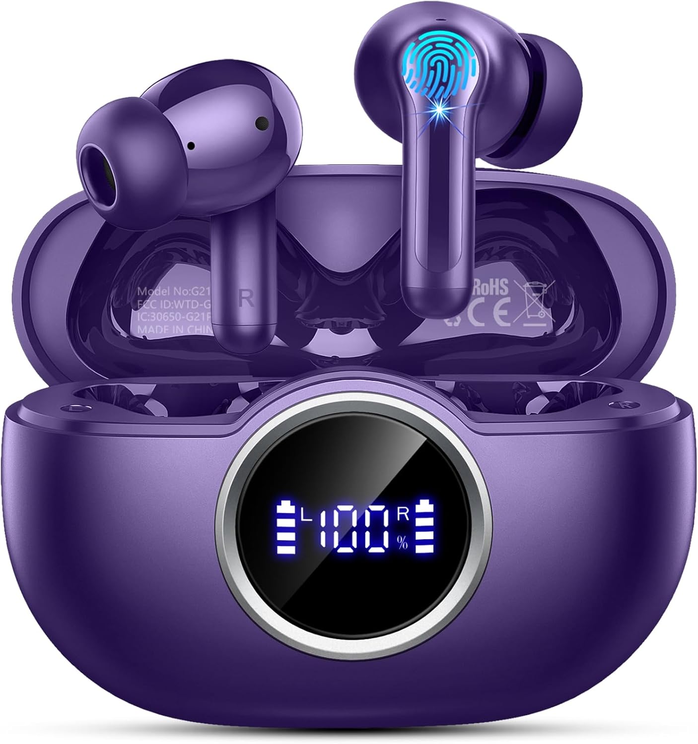 Bluetooth 5.4 Earbuds with Hi-Fi Stereo and Noise Cancelling Mic
