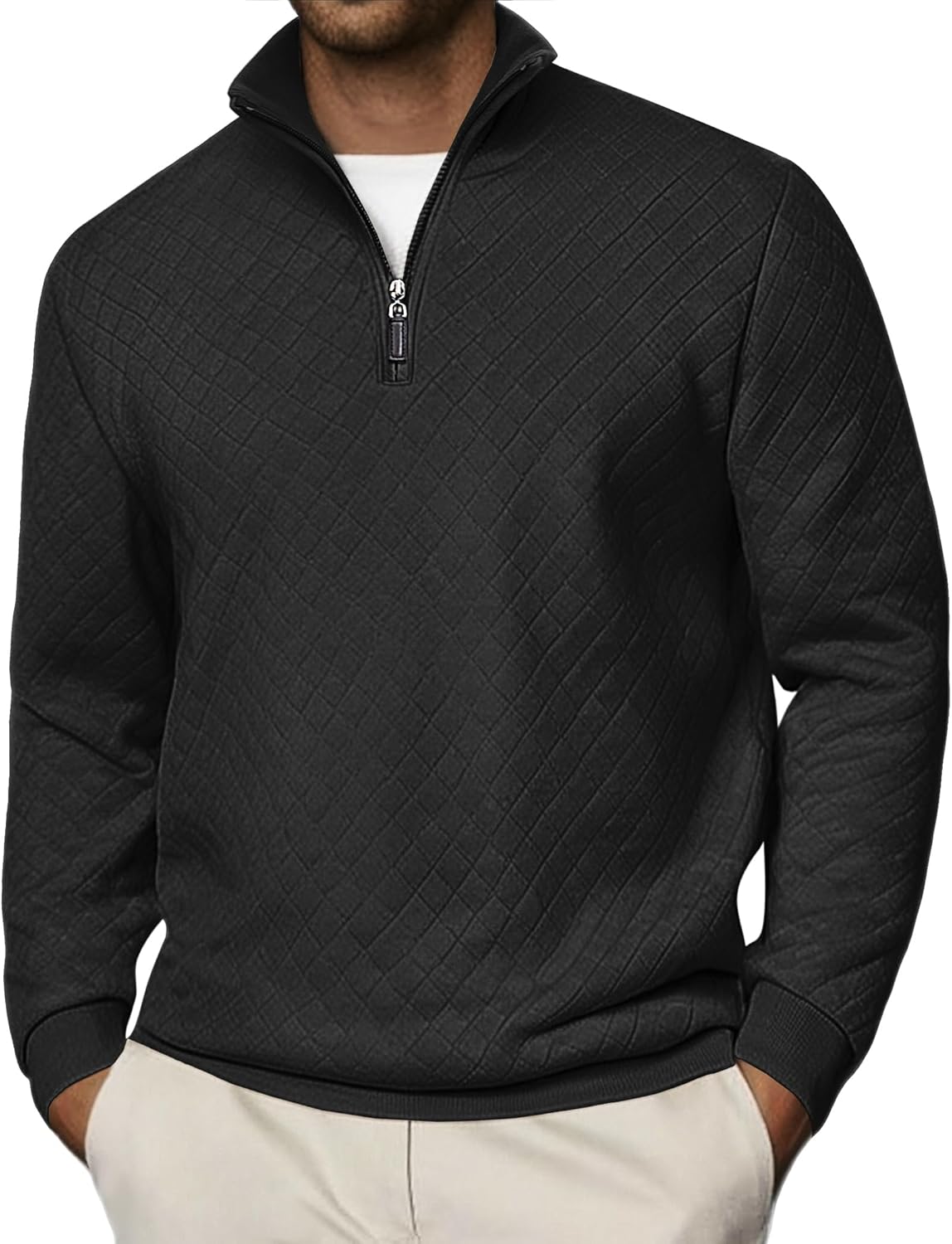 COOFANDY Men Quarter Zip Pullover for Stylish Winter Comfort