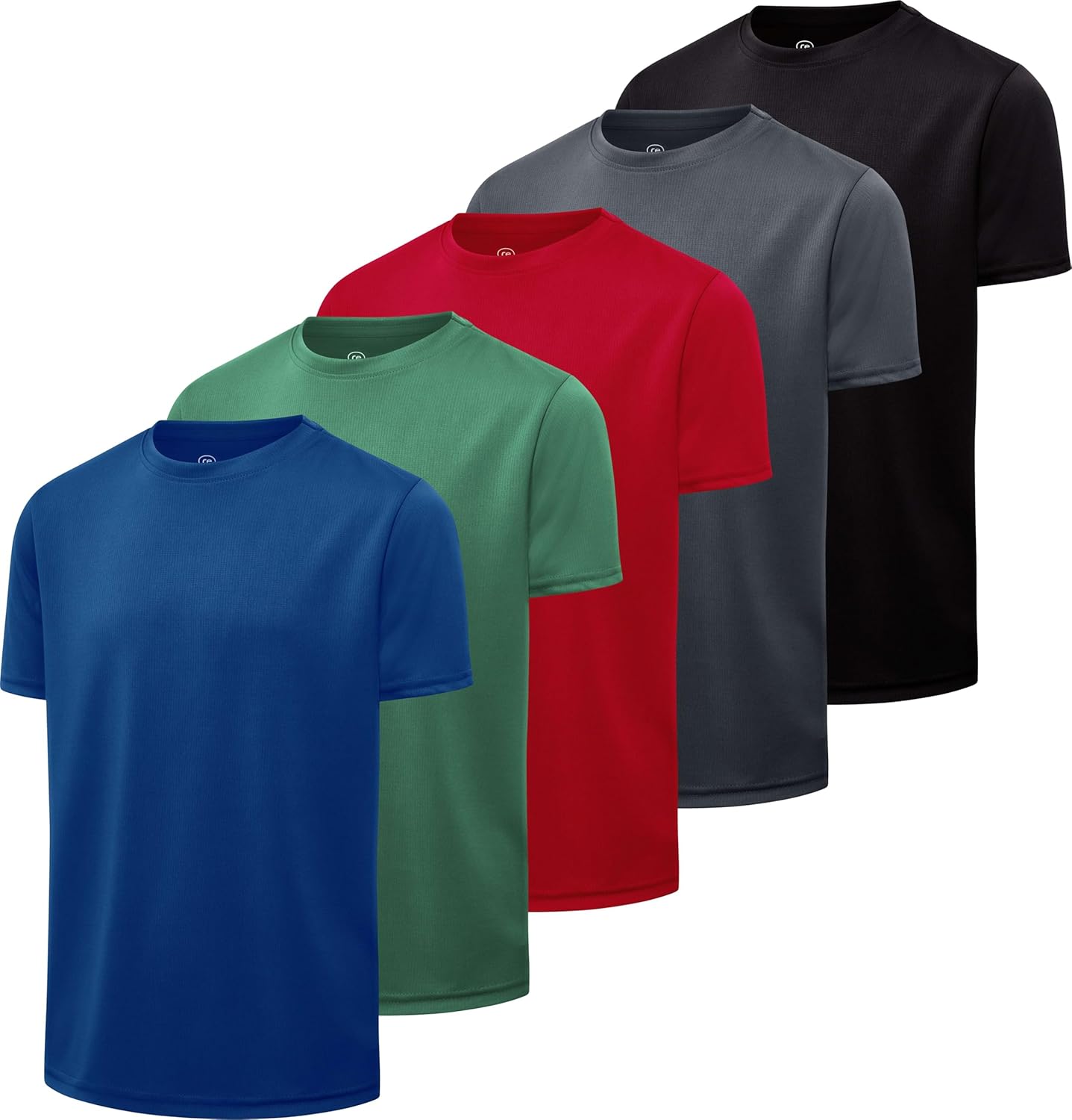 Real Essentials Boy's Active Athletic Performance Shirts 5 Pack