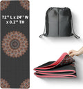 72in x 24in Foldable Travel Yoga Mat - Portable 5mm Exercise Mat