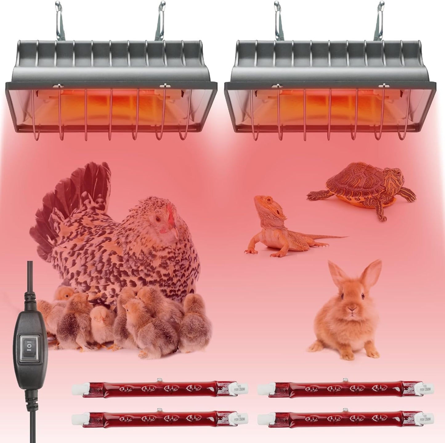 250W Chicken Coop Heater for Pets, Reptiles & Incubators