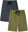Men's Pajama Bottoms Lounge Sleep Shorts Soft Breathable 2 Pack