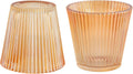 Small Glass Amber Stripe Lamp Shades Set of 2 - Vintage Tulip Petal