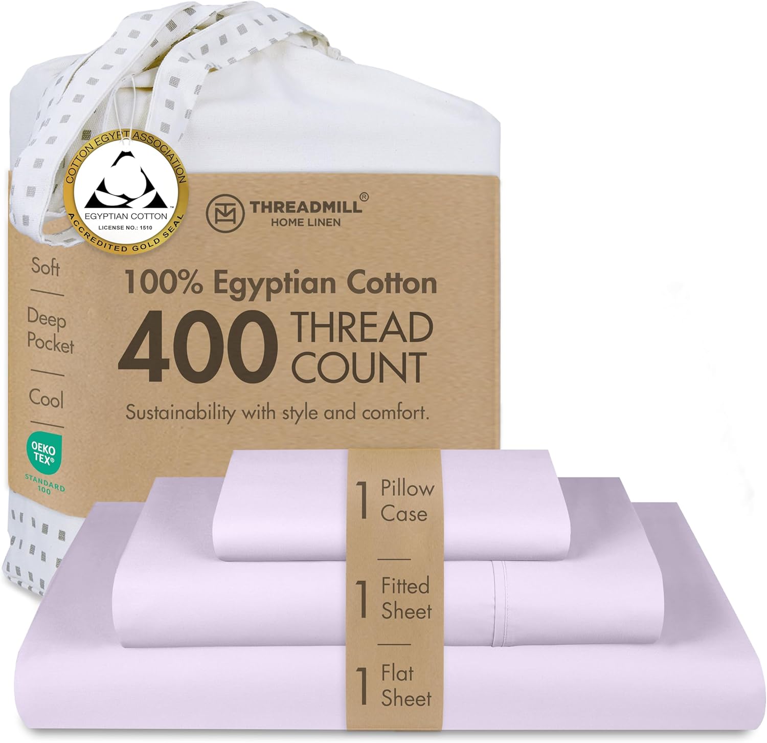 Threadmill Egyptian Cotton Twin Sheet Set for Cozy Sleep