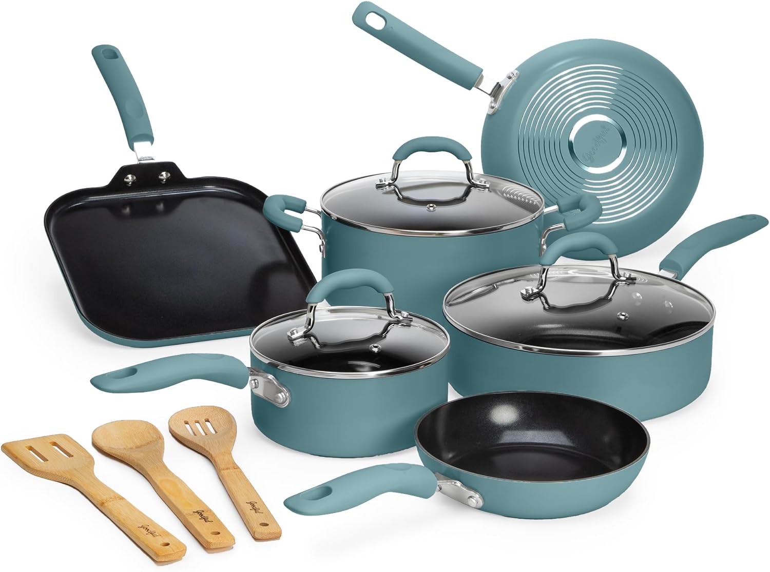 Goodful Ceramic Nonstick Pots and Pans Set for Healthy Cooking