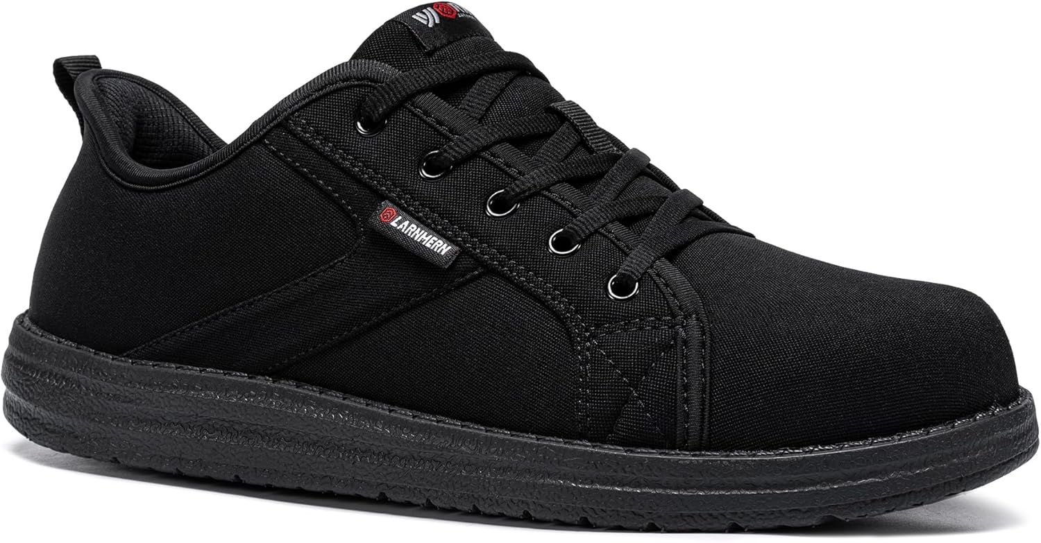 LARNMERN Slip On Steel Toe Shoes for Women - Comfort & Safety