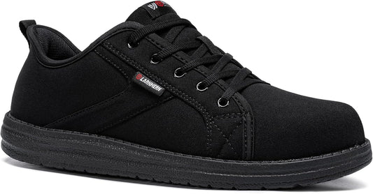 LARNMERN Slip On Steel Toe Shoes for Women - Safety Sneakers