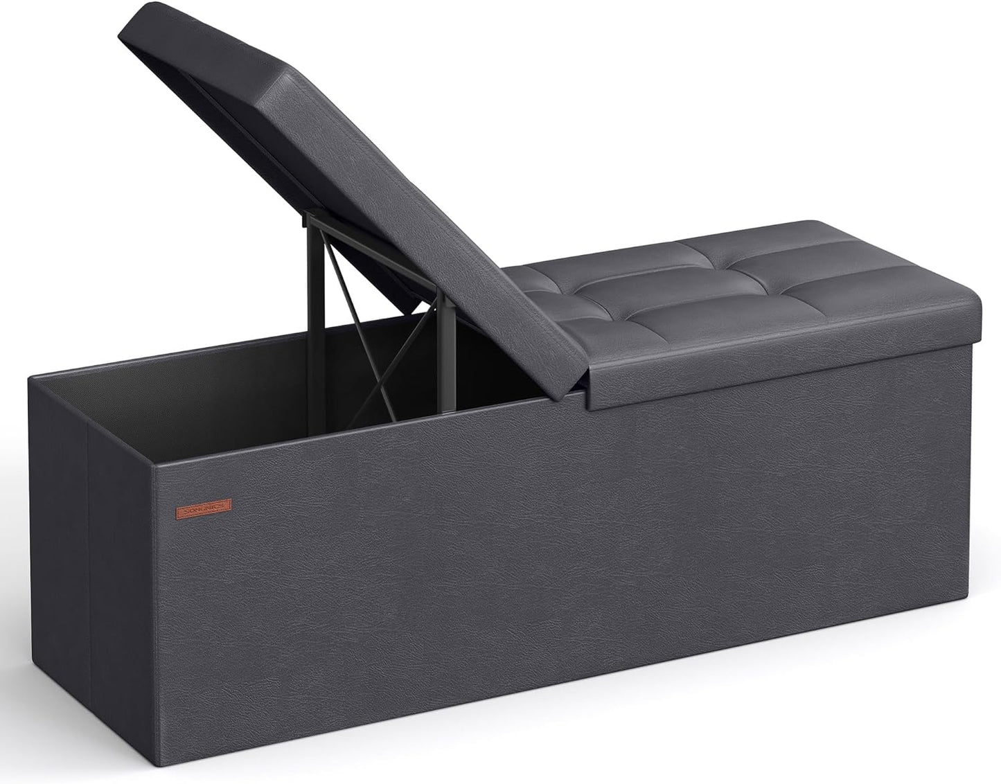 Storage Ottoman Bench with Flipping Lid for Living Room Use