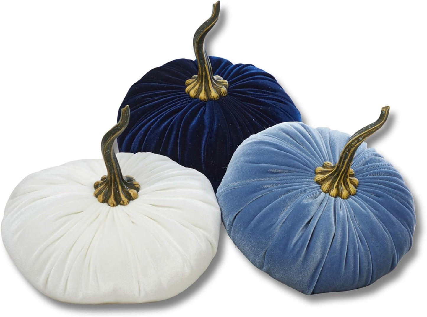 Your Heart's Content Set of 3 Velvet Pumpkins for Decor