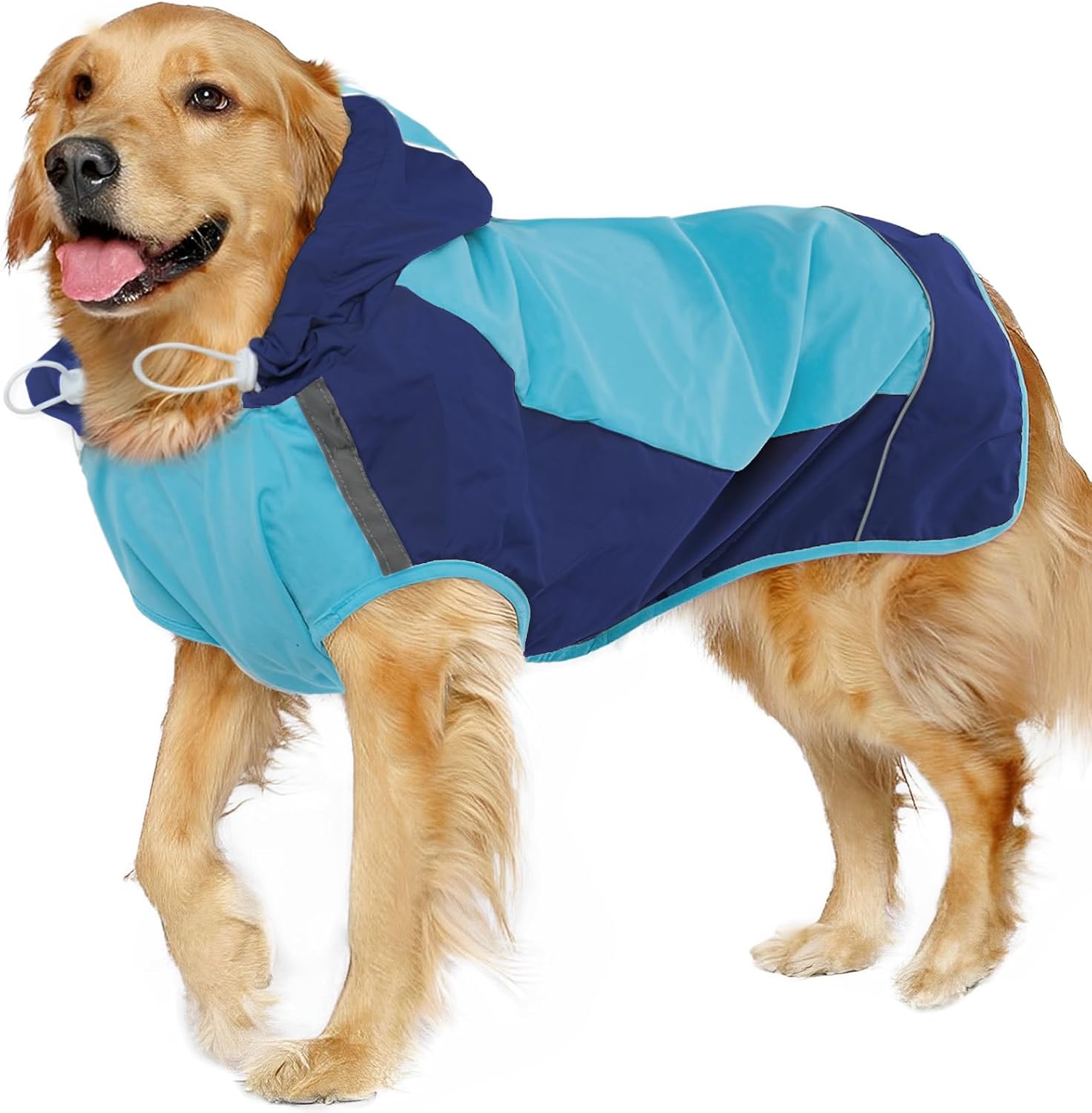 IECOii Waterproof Dog Raincoat with Reflective Strips for Safety