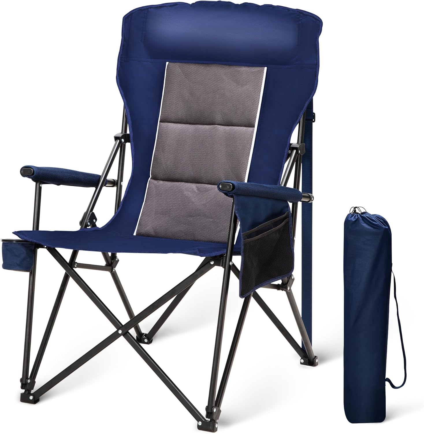 ALPHA CAMP Heavy Duty Folding Chair - 500 LBS Support