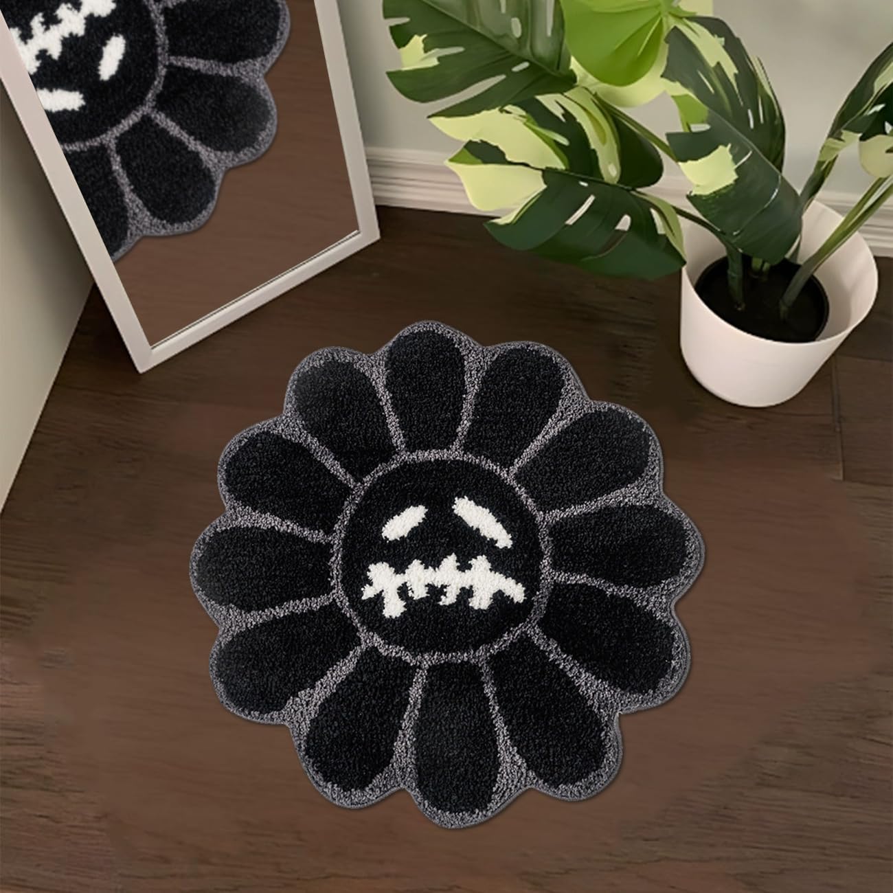 Trippy Happy Face Rug for Bathroom - Soft Non-Slip Bath Mat