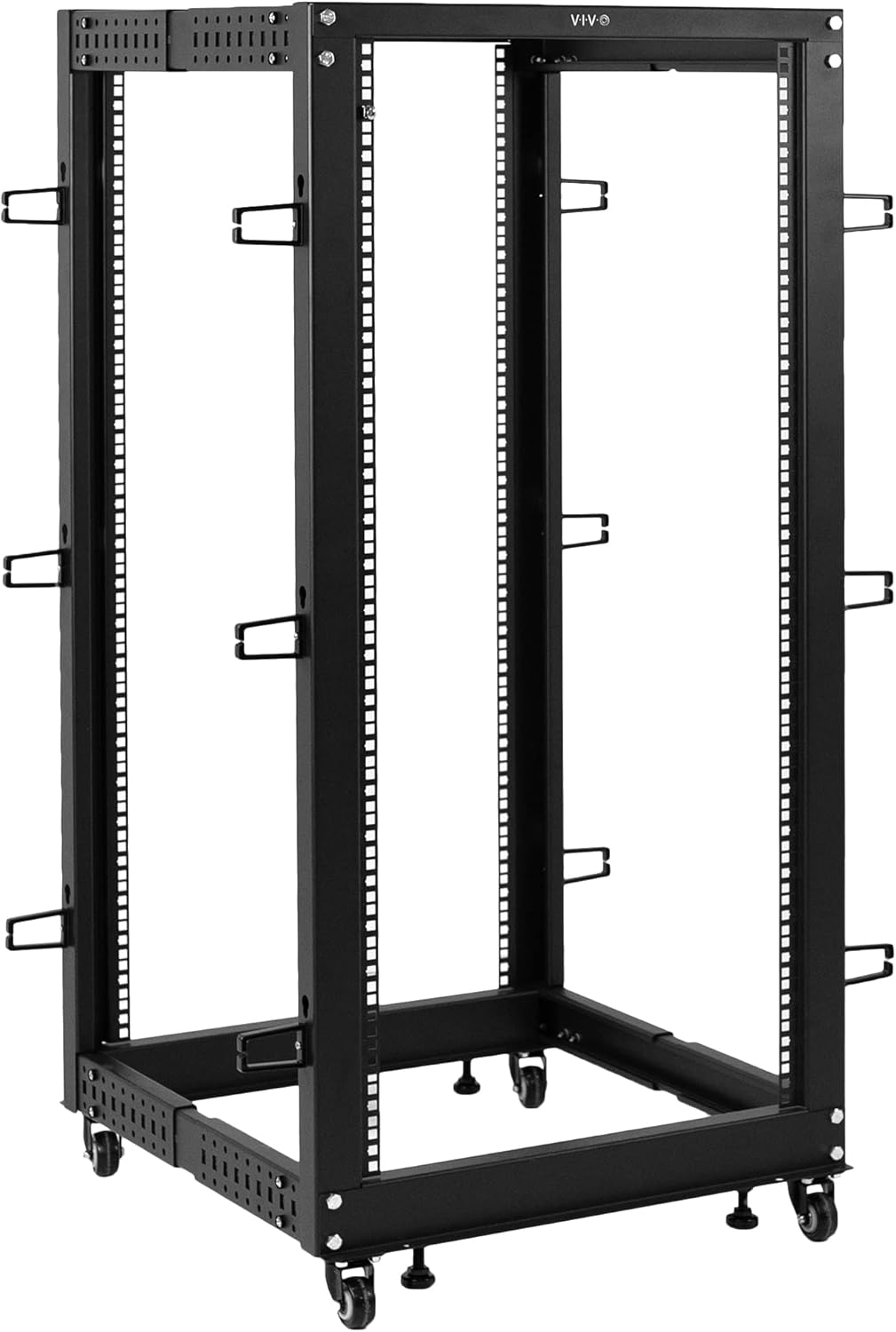 VIVO 25U Mobile Open Frame Server Rack for Network Equipment