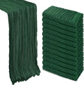 Emerald Green Cheesecloth Table Runner 12 Pack 10ft - Boho Event Decor