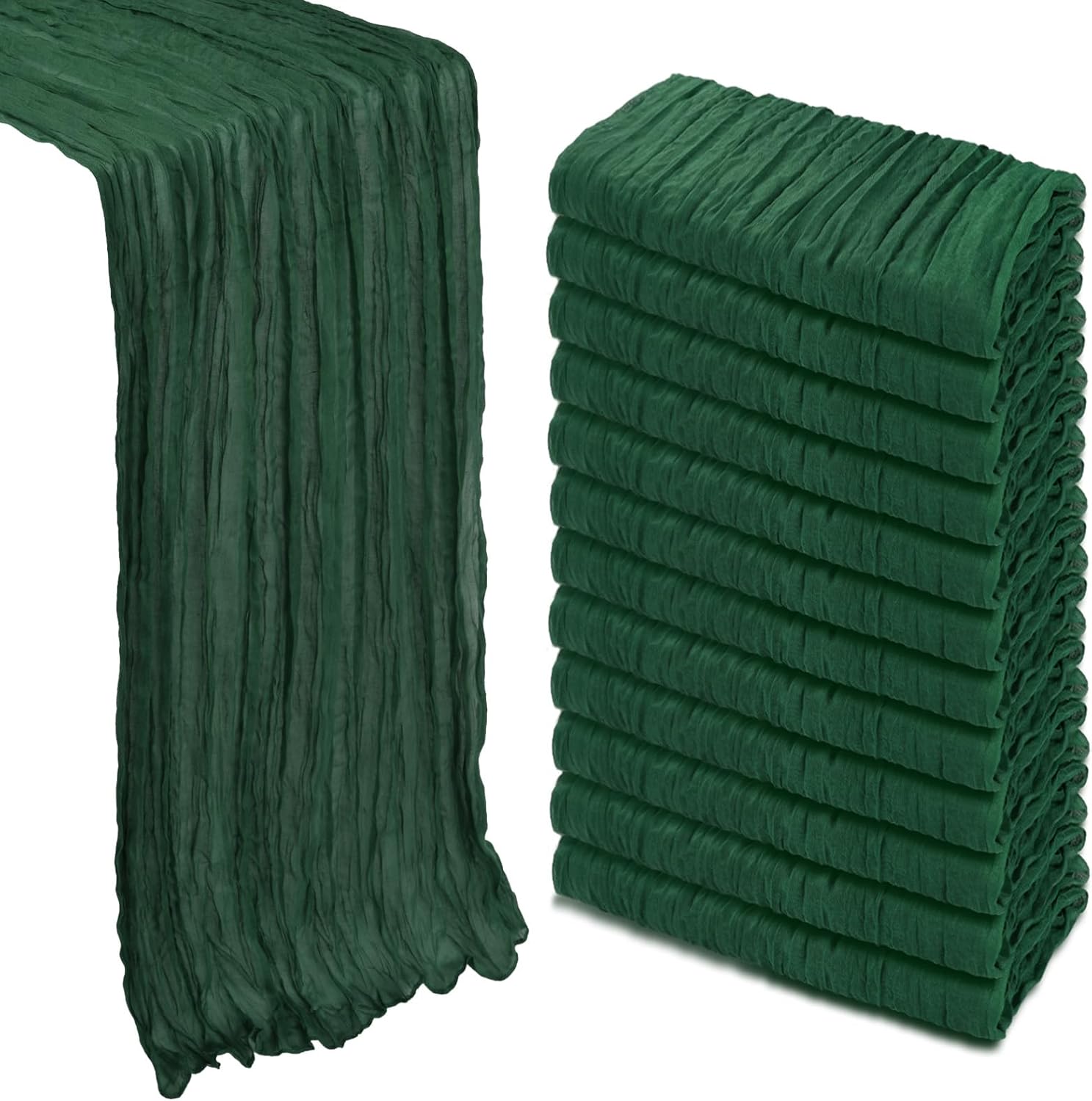 Emerald Green Cheesecloth Table Runner for Elegant Decor