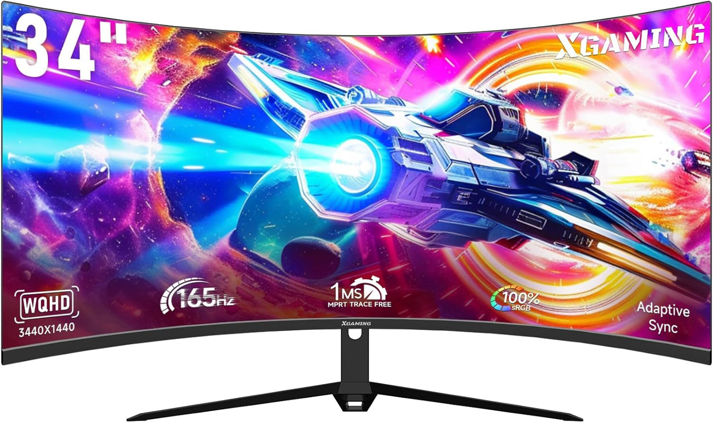 XGaming 34 QHD 180Hz Curved Monitor - Immersive Gaming Experience!