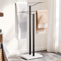 Bathroom Towel Rack Freestanding Floor Stand 33in 2-Bar - Weighted